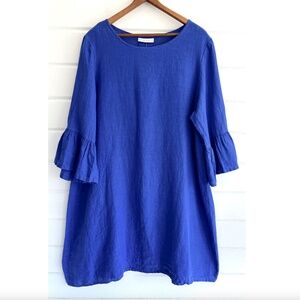 BRYN WALKER Phryne Dress 100% Linen in Oceana - NWT! - L